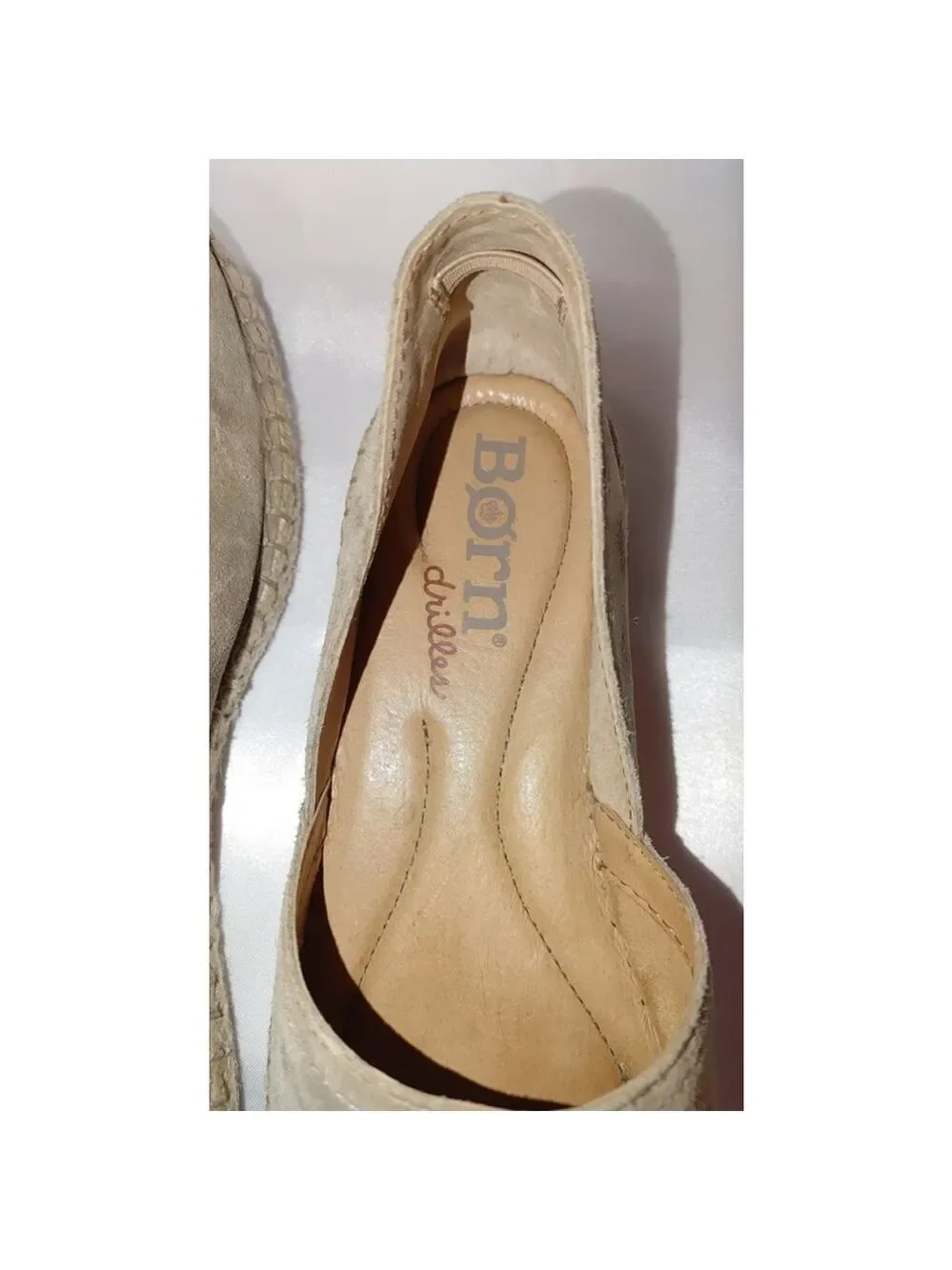 BORN Suede Espadrilles (drilles) in Sand Size 8.5M NWOB